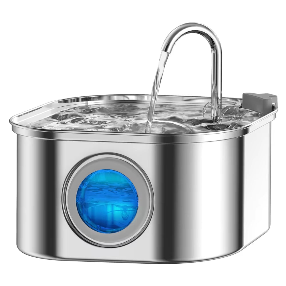 Stainless Steel Cat Wireless Drinking Fountain Rechargeable Automatic Inductior Circulation Filter Silent Pet Drinking Bowl