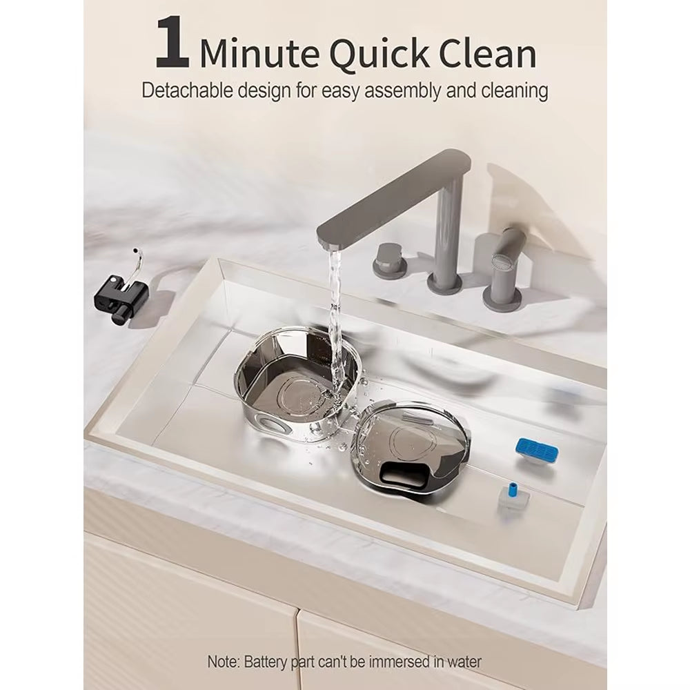 3.2L Wireless Stainless Steel Automatic Pet Water Dispenser with Viewing Window for Cats and Dogs