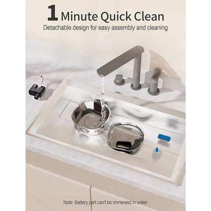 3.2L Wireless Stainless Steel Automatic Pet Water Dispenser with Viewing Window for Cats and Dogs